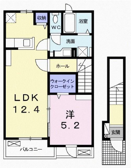 ブルーベリー(1LDK/2階)の間取り写真