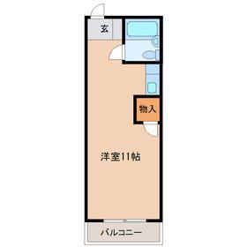 小西ハイツ(ワンルーム/4階)の間取り写真