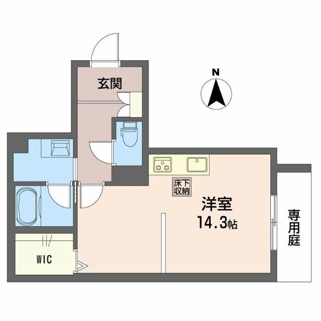 シャーメゾン月の杜(ワンルーム/1階)の間取り写真