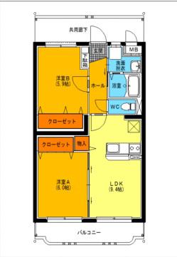 ユーミー大森(2LDK/2階)の間取り写真