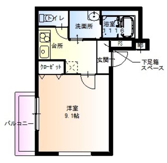 フジパレス平野南III番館(1K/1階)の間取り写真