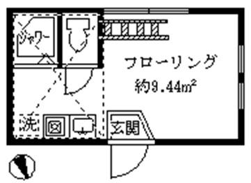 グレースアムール(ワンルーム/2階)の間取り写真