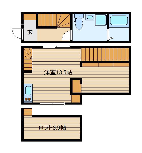 グリーンテラス2(ワンルーム/2階)の間取り写真