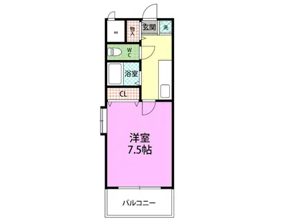 サザン薬院(1K/5階)の間取り写真