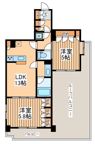 プライマリー相模大野ステーションフロント(2LDK/12階)の間取り写真
