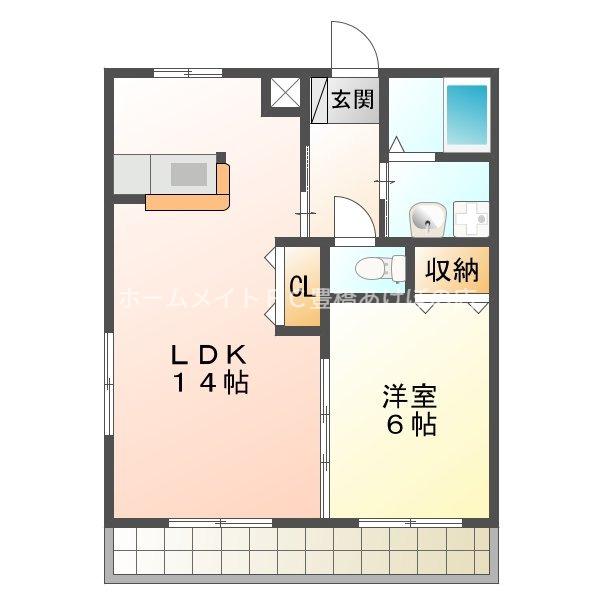 ブロードタウン大崎I(1LDK/2階)の間取り写真