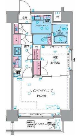 ジェノヴィア浅草VIスカイガーデン(1LDK/7階)の間取り写真