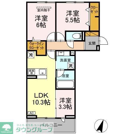 リシェスみのり台 A棟(3LDK/2階)の間取り写真