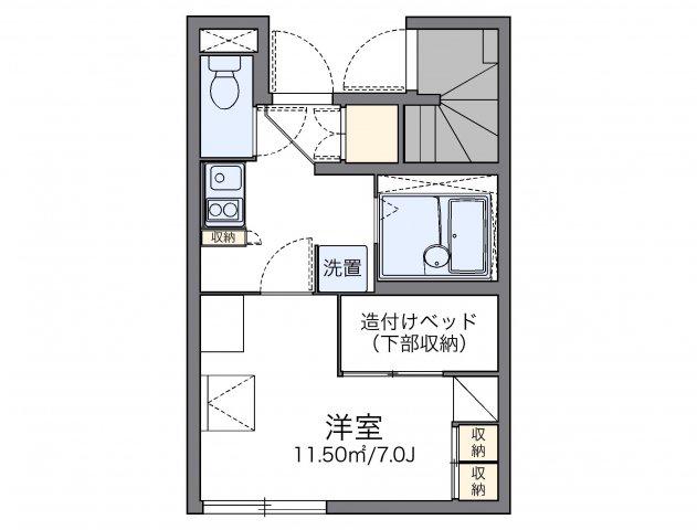 レオパレスストリームIII(1K/1階)の間取り写真