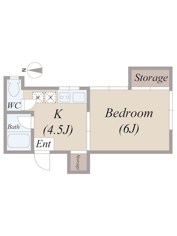 COURTYARD HOUSE(1K/2階)の間取り写真