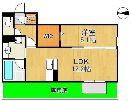 HABITAT YOSHINO(1LDK/1階)の間取り写真