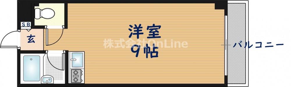 H2O高井田ビル(ワンルーム/5階)の間取り写真