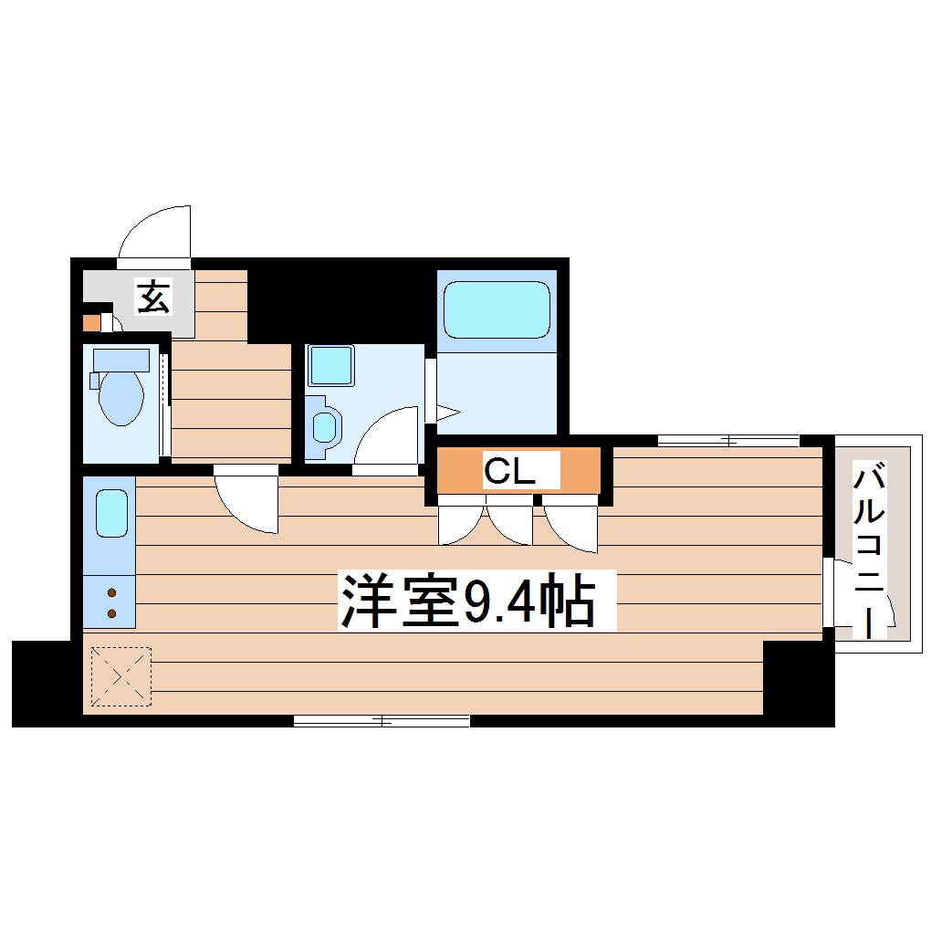カスタリア大町(ワンルーム/2階)の間取り写真