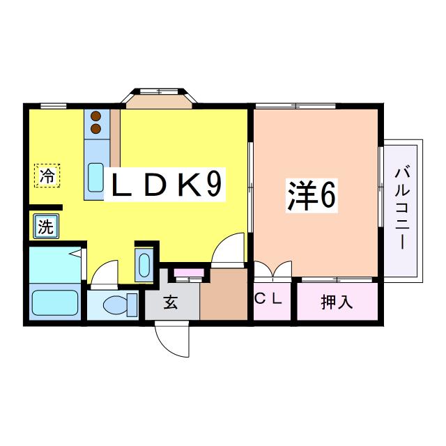 スペリオール白山浦(1LDK/2階)の間取り写真