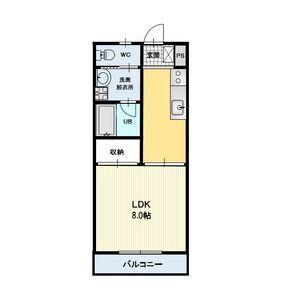 ハイツ太田C棟(1K/2階)の間取り写真