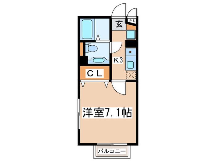 クレールメゾンI(1K/1階)の間取り写真