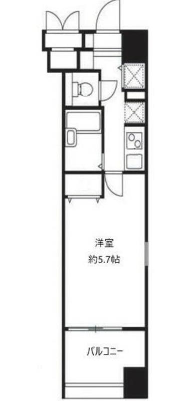 HF南麻布レジデンス(1K/8階)の間取り写真
