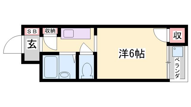 センチュリーアート21(1K/1階)の間取り写真