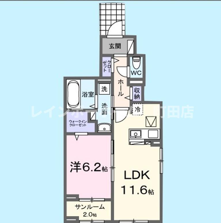 FLORIAⅡ(1LDK/1階)の間取り写真