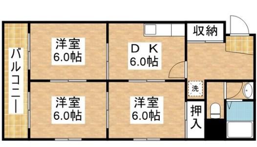 メゾン井川(3DK/4階)の間取り写真