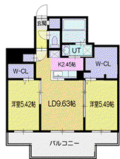 エフェクトCTS(2LDK/5階)の間取り写真