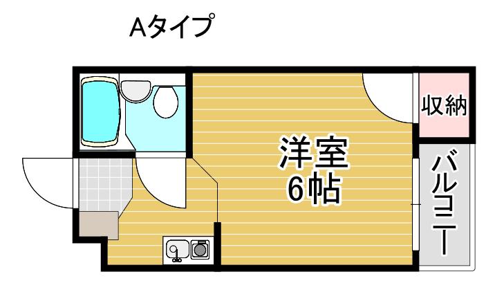喜仙荘(ワンルーム/4階)の間取り写真