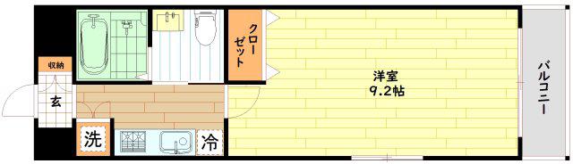 レジデンス京橋スクエア(1K/12階)の間取り写真
