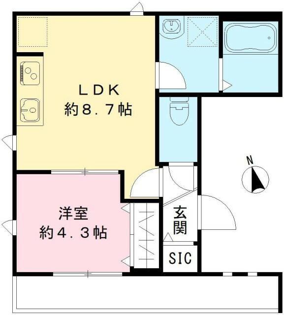 メゾン ケヤキ(1LDK/2階)の間取り写真