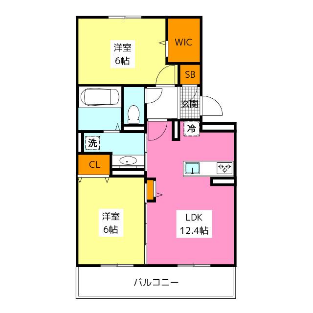 D-ROOM笹丘(2LDK/1階)の間取り写真