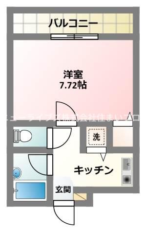 タイホーレジデンス萱島(1K/1階)の間取り写真