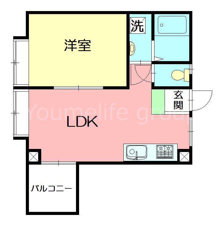 中川ビル(1LDK/3階)の間取り写真