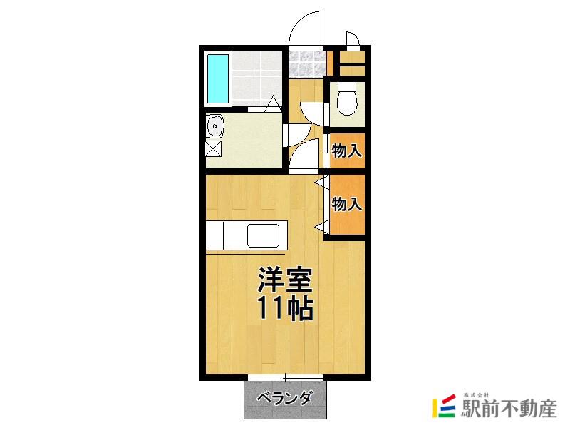 セジュール柳川II(ワンルーム/1階)の間取り写真