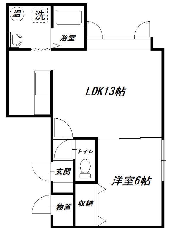 エリスE(1LDK/2階)の間取り写真