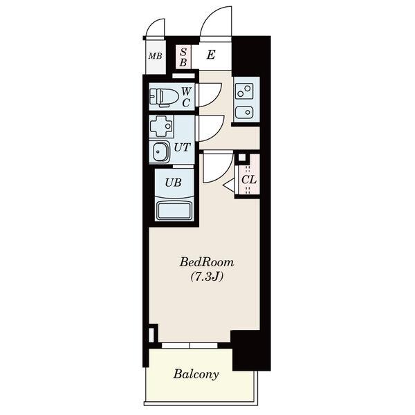 S-RESIDENCE東海通(1K/8階)の間取り写真