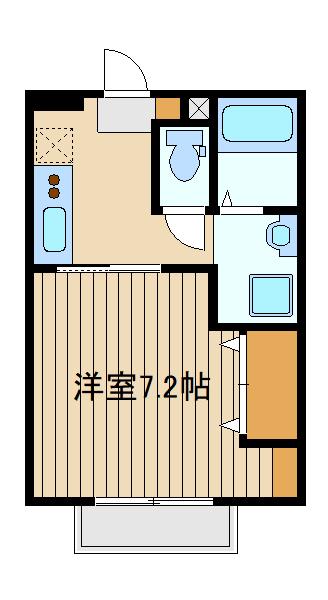 ソレイユ(1K/1階)の間取り写真