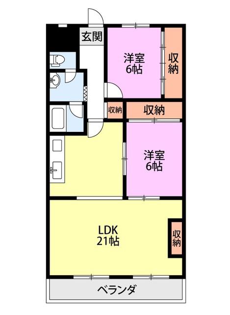 リバティ―プラザ青山(3DK/1階)の間取り写真