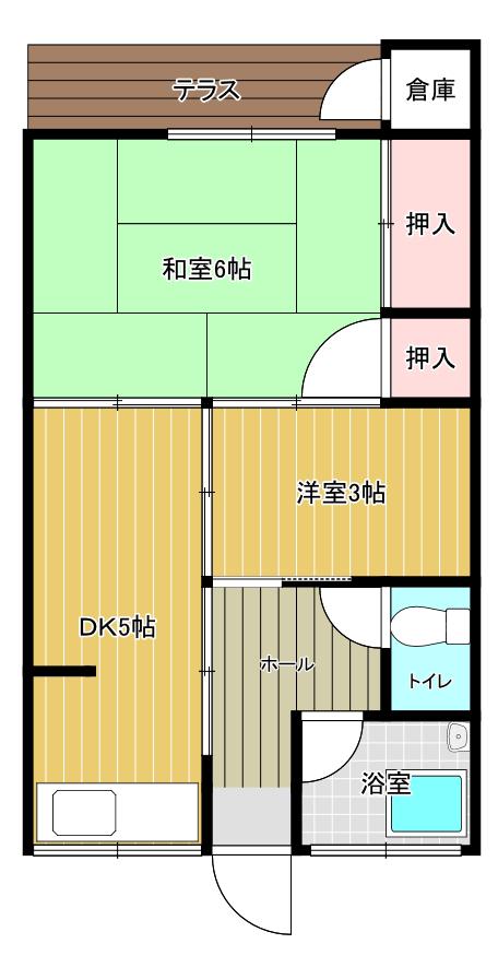 サンハウス(2DK/1階)の間取り写真