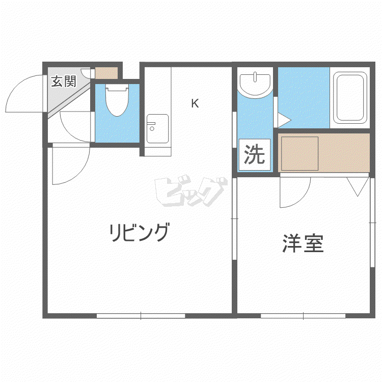 ルグラン宮の沢(1LDK/2階)の間取り写真