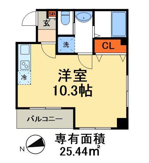FOREST M32(ワンルーム/8階)の間取り写真