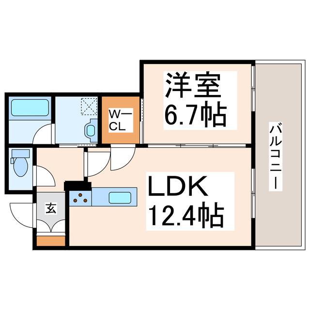 シャーメゾン平成東(1LDK/1階)の間取り写真