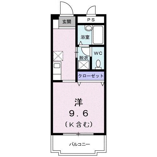 ゴールドキャッスルII(1K/3階)の間取り写真