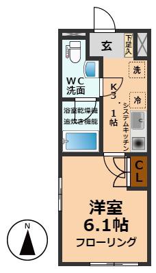 RIQUEZA永福(1K/2階)の間取り写真