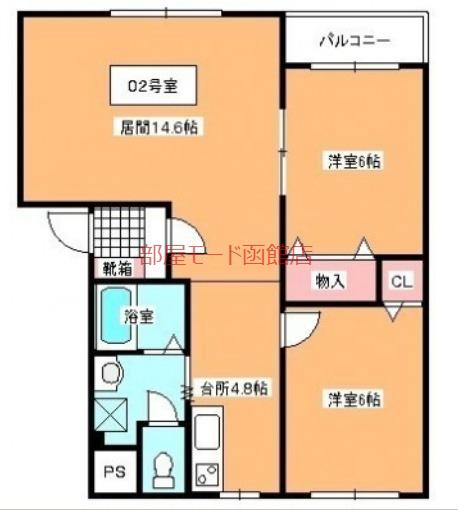 ピュアライフ亀田本町(2LDK/3階)の間取り写真