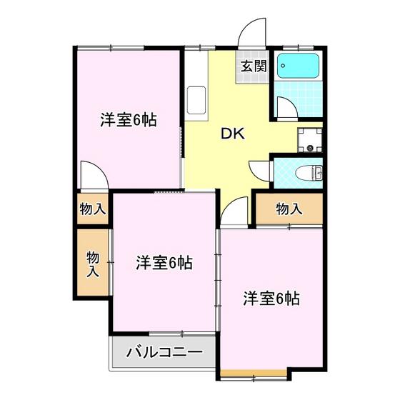 ルミナス(3DK/1階)の間取り写真