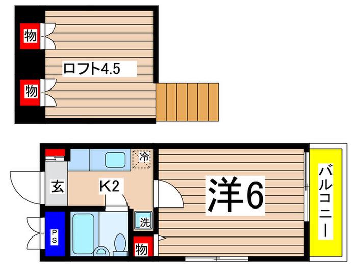 シティプラザ溝の口(1K/2階)の間取り写真