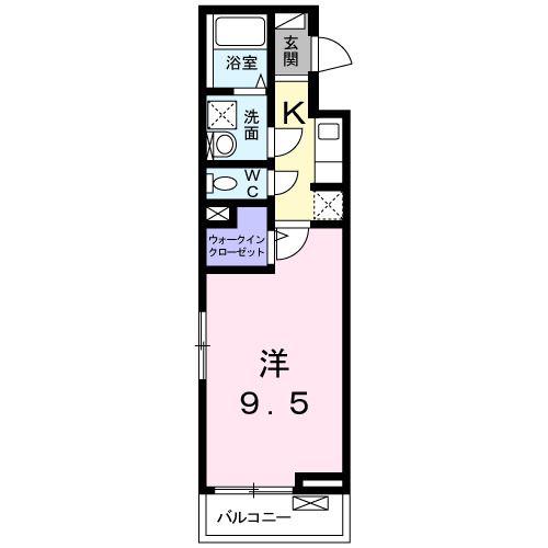 ウエスト ヴィレッジ(1K/3階)の間取り写真