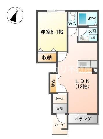 イル・マーレ(1LDK/1階)の間取り写真