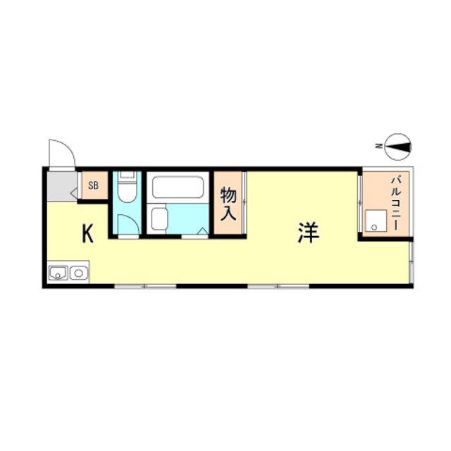 杉村ビル(ワンルーム/4階)の間取り写真