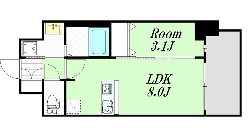 SHOKEN RESIDENCE 大阪都島(1LDK/7階)の間取り写真