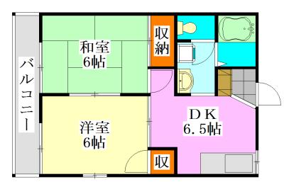 サニーコーポ高橋(2DK/2階)の間取り写真